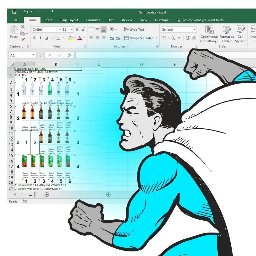 Creating a planogram in excel