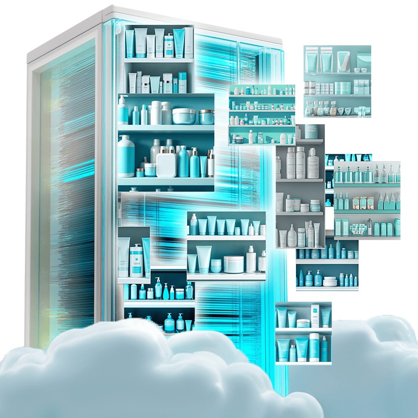 Cloud-based product recognition with image analysis on the company server